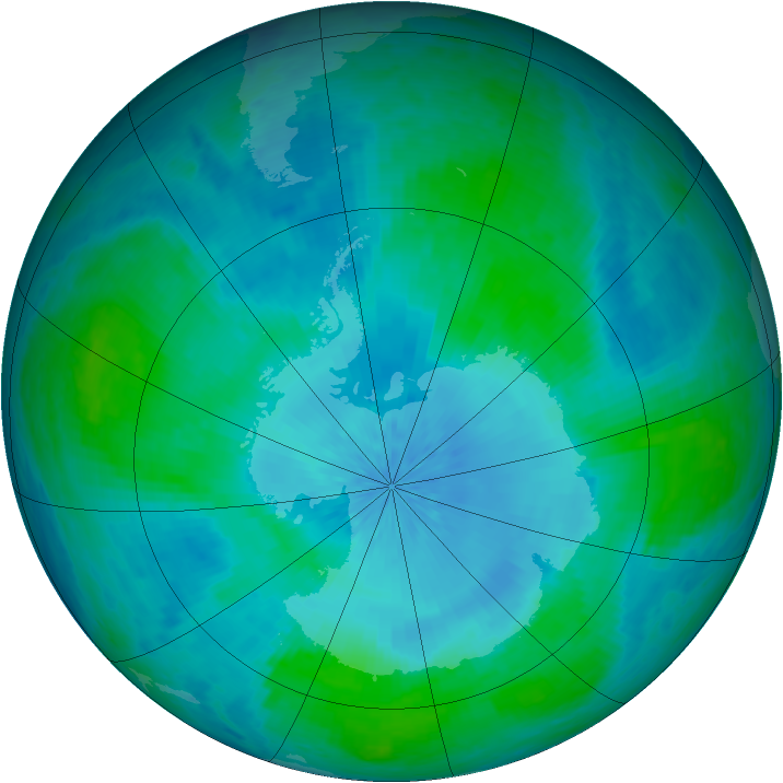 Antarctic ozone map for 17 February 2002